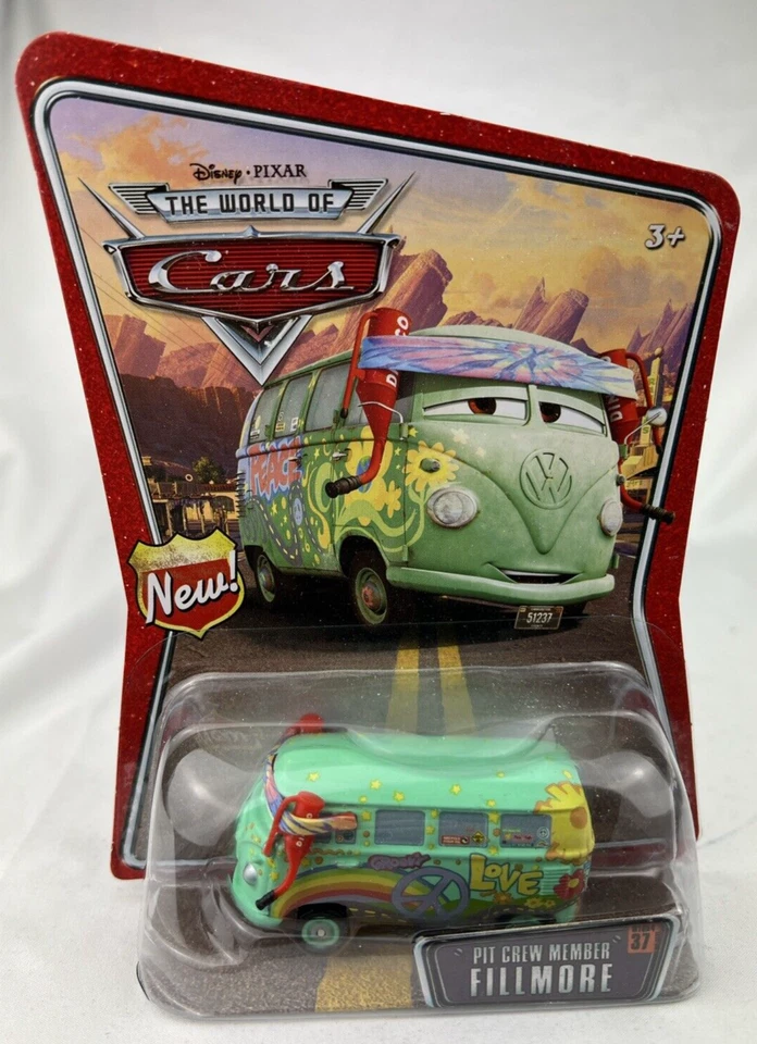 Disney Pixar Cars Fillmore Pit Crew Member 37 M1054 1/64 VW VOLKSWAGEN Kombi