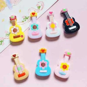 7pcs Vibrant Flower Guitar Resin Charms For Mobile Phone Cases Clothing - Picture 1 of 2