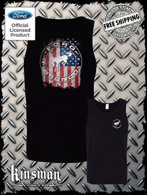Camiseta sin mangas Ford Bronco bandera americana 2 caras Foto 1 de 2