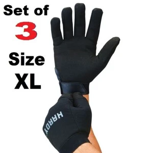 3 Pair Of Work Synthetic Leather Spandex Mechanics Gloves XL - Picture 1 of 2
