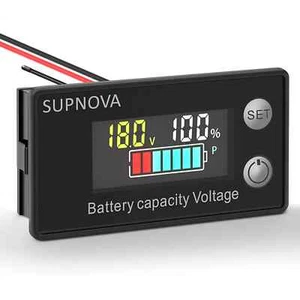 Digital Battery Monitor Meter Capacity Tester for Car Golf Battery Meter w/Alarm - Picture 1 of 8