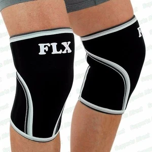Pair Neoprene Compression Knee Sleeves Wraps Weightlifting Squats Injury Pain - Picture 1 of 8