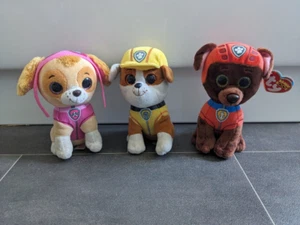 Ty Paw Patrol beanie soft plush toys: Skye, Zuma, Rubble - Picture 1 of 5