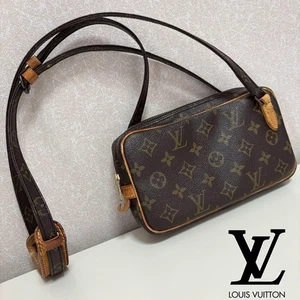 LOUIS VUITTON Marly Bandouliere Monogram Shoulder Bag Brown PVC Used Japan - Picture 1 of 14