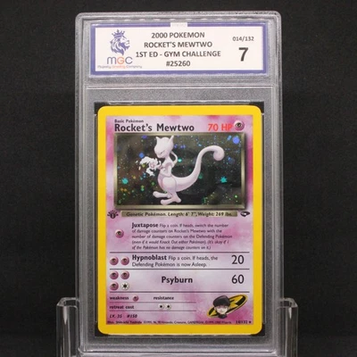 🔥 MGC 7 NM 1ST EDITION ROCKET'S MEWTWO HOLO RARE | GYM CHALLENGE 14/132 🔥 - Image 1 of 4
