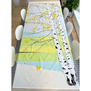 Marimekko Kaiku Cotton Fabric, Curtain panel, Large Birch tree Print Fabric - Picture 1 of 9