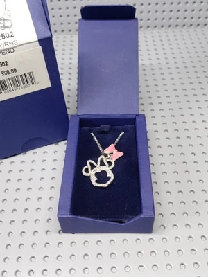 Collar Swarovski Mini Cabeza de Ratón Arco Cristal 18" Leer Descripción  Foto 1 de 4