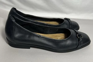 Clarks Collection Pelle Piatto Lyrical Sky Nero Taglia 7,5 M Balletto Donna Comfort - Foto 1 di 9