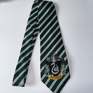 Harry Potter Slytherin Krawatte grün gestreift Kostüm Accessoire Einheitsgröße Herren Damen - Bild 1 von 5