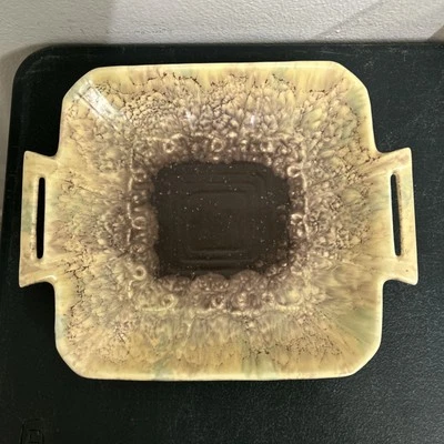Beswick  Art Deco Square Beige / Brown Handled Platter Sandwich Plate Dish 359 - Image 1 of 4