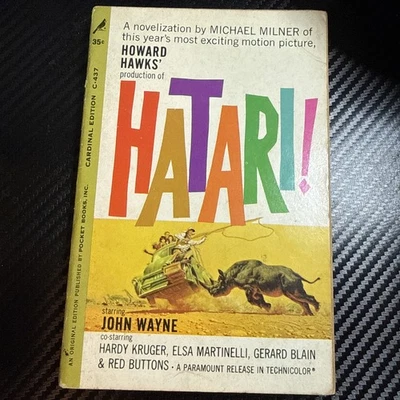 Hatari by Michael Milner - 1962 Cardinal Howard Hawks Book - John Wayne Movie - Image 1 of 4
