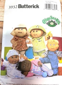 Butterick 3932 Cabbage Patch Kids Clothes Sewing Pattern - Picture 1 of 2
