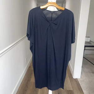 COS Sz L Cocoon Dress Oversized Tunic Dark Gray Navy Classic Travel Comfort Easy - Picture 1 of 10