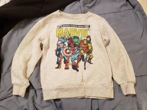 Marvel Toddler Boys Long Sleeve Crew Neck Sweatshirt Gray Size 5T Superheroes - Picture 1 of 4
