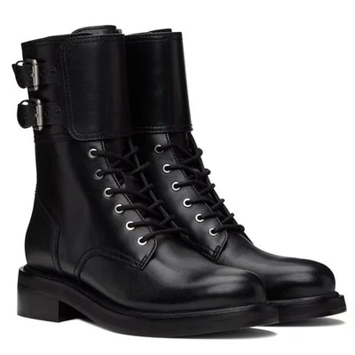 BOTAS con cordones Rag & Bone RB Moto Talla 36 6 Cuero Negro Hebilla Puño NUEVAS $675 Foto 1 de 4