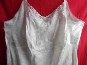 IVORY FLORAL SLIP CAMISOLE NIGHTGOWN ADJUSTABLE POLYESTER LACE SIZE 54 - Picture 1 of 12