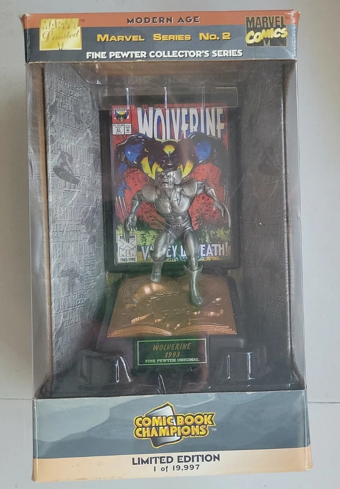 Marvel Comic Book Champions Pewter Wolverine Modern Age 1993 Complete 1997