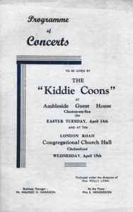 Programa de conciertos The Kiddie Coons, años 30 - Lassies O' London Entertainers - Imagen 1 de 1