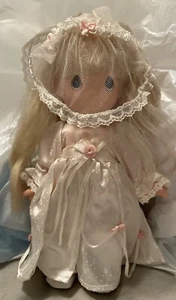 PM-Inc-10"-1992 Precious Moments Bride Wedding Bridal Doll-Blonde Hair - Picture 1 of 9