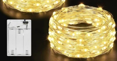 200 LEDs  Warm White Room Fairy Lights (Cooper Wire, Battery Operated) 9A - Image 1 of 4