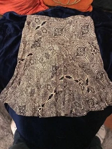 INC International Concepts Black And White Paisley Flare Skirt - Picture 1 of 4