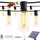Solar String Lights Outdoor Waterproof 35FT with 16 Shatterproof ST38 LED Bulbs,