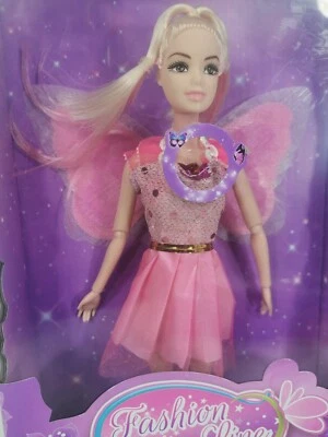 TOI TOYS Traumpuppe Fee Doll Dream Fairy mit licht im Flügel mit Batterien Fee Feen Rosa