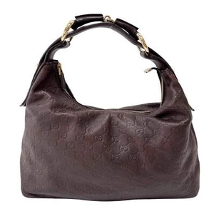 Bolso de hombro GUCCI Horsebit de cuero marrón GG - Imagen 1 de 15
