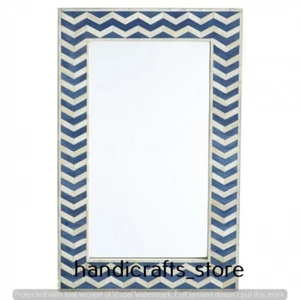 Wooden Bone Inlay Frame Beautiful Work Indian Mirror Frame Wall Mirror Bone Art - Picture 1 of 4