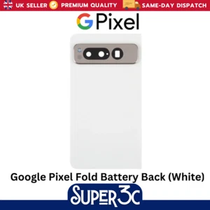 Per Google Pixel Fold posteriore copri batteria alloggiamento vetro e obiettivo fotocamera - bianco - Foto 1 di 1