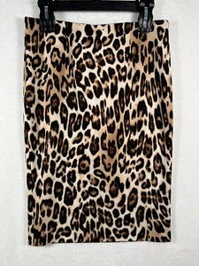 Chicos Women Leopard Skirt Size Small Animal Print Stretch Knit Straight Pull On - Picture 1 of 7