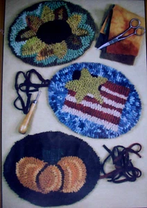Rug Hooking seasonal mats pumpkin sunflower flag decor pattern - Picture 1 of 3