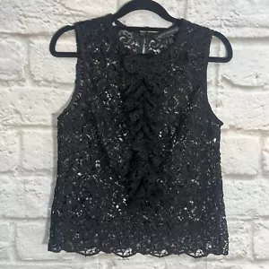 Zara Black Embroidered Vest. Size:XS. #21 - Picture 1 of 10