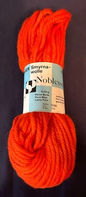 VINTAGE SPRINGER SMYRNA-WOLLE "NOBLESSE" WOLLE GARN 3,53 OZ KNÄUEL - ORANGE - NEU! - Bild 1 von 4