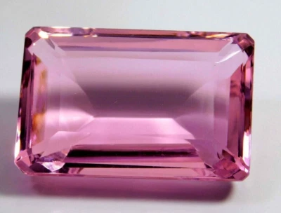 Großer rosa Kunzit 96,55 ct Smaragd facettierter Schliff lose Edelstein Gesch... - Bild 1 von 4