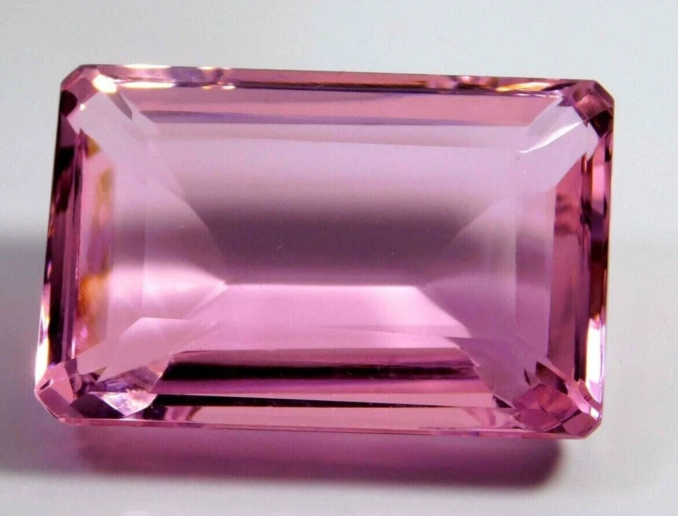 Großer rosa Kunzit 96,55 ct Smaragd facettierter Schliff lose Edelstein Gesch... - Bild 1 von 4