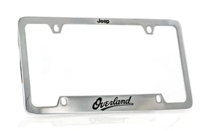 Jeep Overland Chrome Plated Brass Metal License Plate Frame Holder 4 Hole - Picture 1 of 3