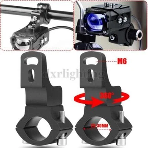 2PC Motorcycle Holder 22-30mm Clamp Mount Bracket Handlebar Headlight Spot Light - Picture 1 of 8