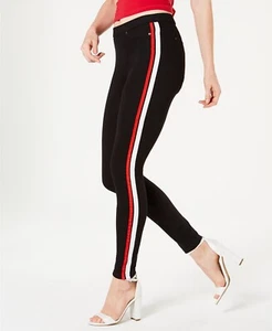 HUE Womens Racer Stripe Original Denim Leggings Size XS Color Black - Picture 1 of 1