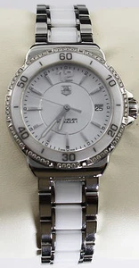 WAH1213.BA0861 TAG HEUER FORMULA 1 LADIES WHITE CERAMIC DIAMOND BEZEL WATCH - Picture 1 of 8