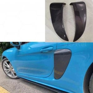 Carbon Fiber Side Fender Air Vent Cover For Porsche 718 Boxster Cayman 2017-2020 - Picture 1 of 8