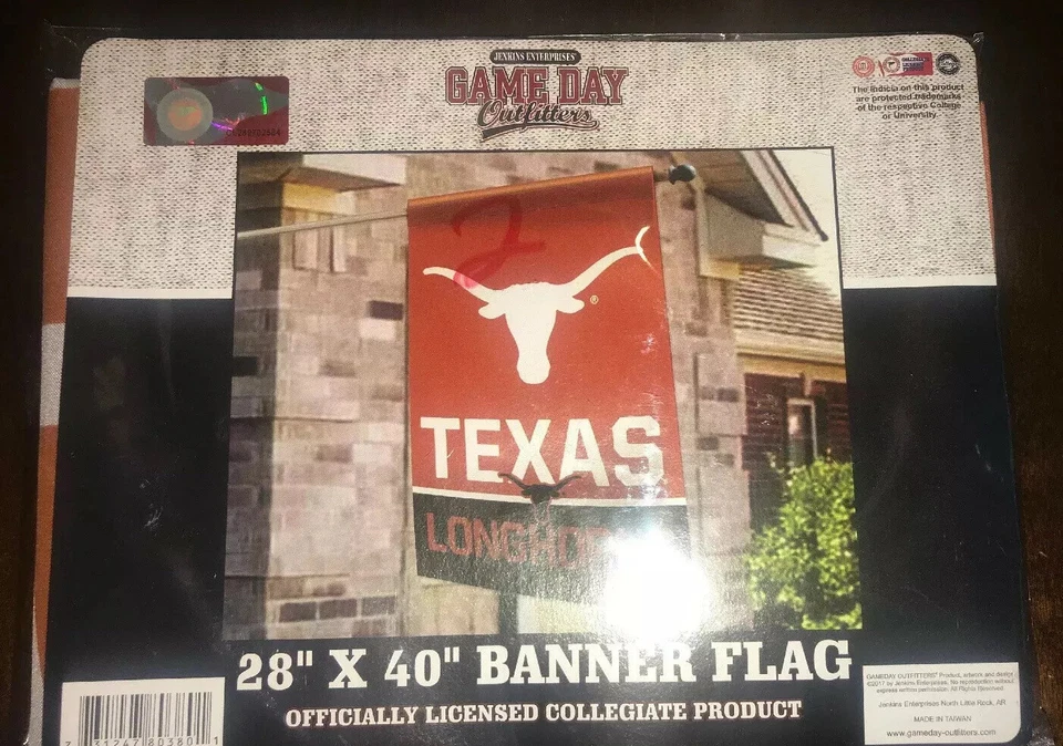Texas Longhorns Banner Flag Premium Banner 28" x 40" Hook 'Em Horns - Image 1 of 1