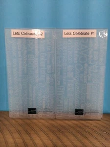 **RETIRED** Stampin Up LETS CELEBRATE CUT & EMBOSS Folder Set Of 2 - Picture 1 of 5
