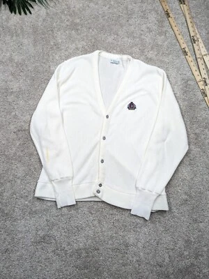 Cárdigan suéter vintage Izod para hombre grande blanco crema abuelo golf preppy Foto 1 de 4