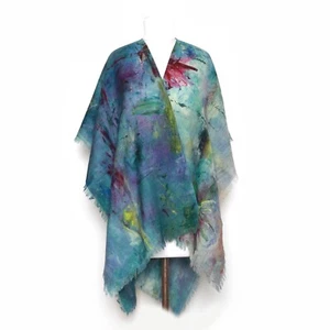 Abstract Brush Merino Wool Travel Cape by Namaskar - Bild 1 von 1