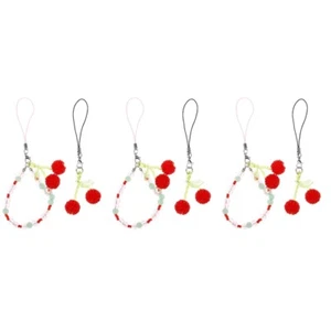 3 sztuki Smycz telefoniczna Koralik Łańcuszek Cell Charm Strap - Zdjęcie 1 z 12