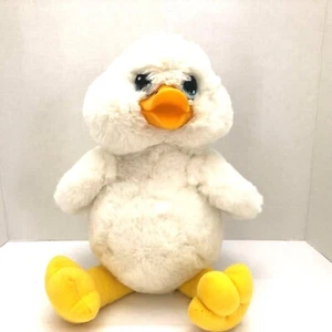 Stuffed Plush White Duck Chick Rubber Bill Plastic Eyes Toy Animal Easter - Picture 1 of 12