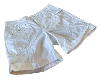 Шорты женские Lauren Ralph Lauren белые легкие хлопковые повседневные с манжетами размер 8 - Изображение 1 из 4