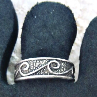 NEW TOE RING WAVE STERLING SILVER 925 ADJUSTABLE BAND MIDI PINKY BEACH WOMENS - image 1 of 4