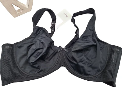 Sheego BH Bügel-BH schwarz mit Netzeinsatz 623 (6 107) NEU - Bild 1 von 4